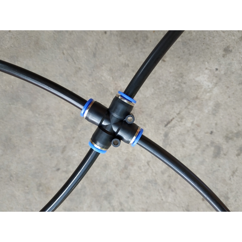Cút nối nhanh chữ thập dành cho ống 8mm , ống 8ly dùng trong phun sương, hệ thống tưới, khí nén