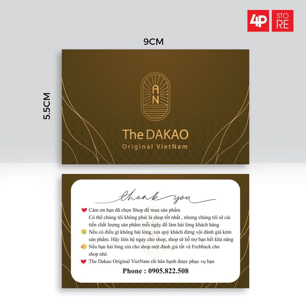 01 Hộp Danh Thiếp - Namecard 9x5.5cm  (Nội Dung Tự Do)