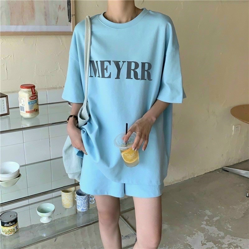 Sét Bộ Quần Áo Vải Cotton Phom Rộng , Đồ Bộ Mặc Ở Nhà Nữ MEYRR Kèm Ảnh Thật (Có Sẵn)