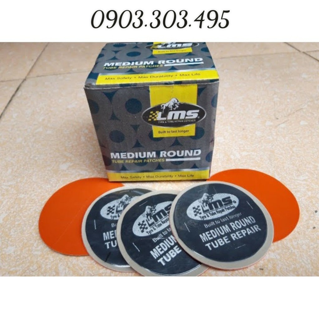Hộp 20 miếng vá lốp LMS dành cho ô tô, xe máy Medium Round  60mm