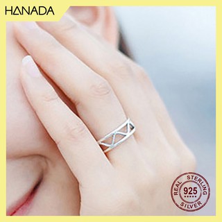 Nhẫn Bạc 925 Hanada Zig Zag Xi Đen 1152