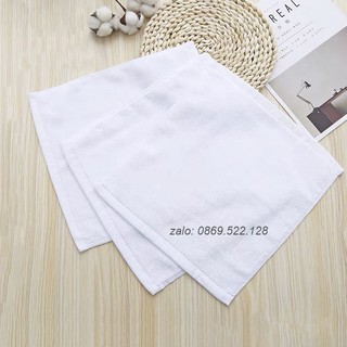 Khăn mặt khách sạn màu trắng  34x34 , 30x50 chất cotton thấm hút nước tốt