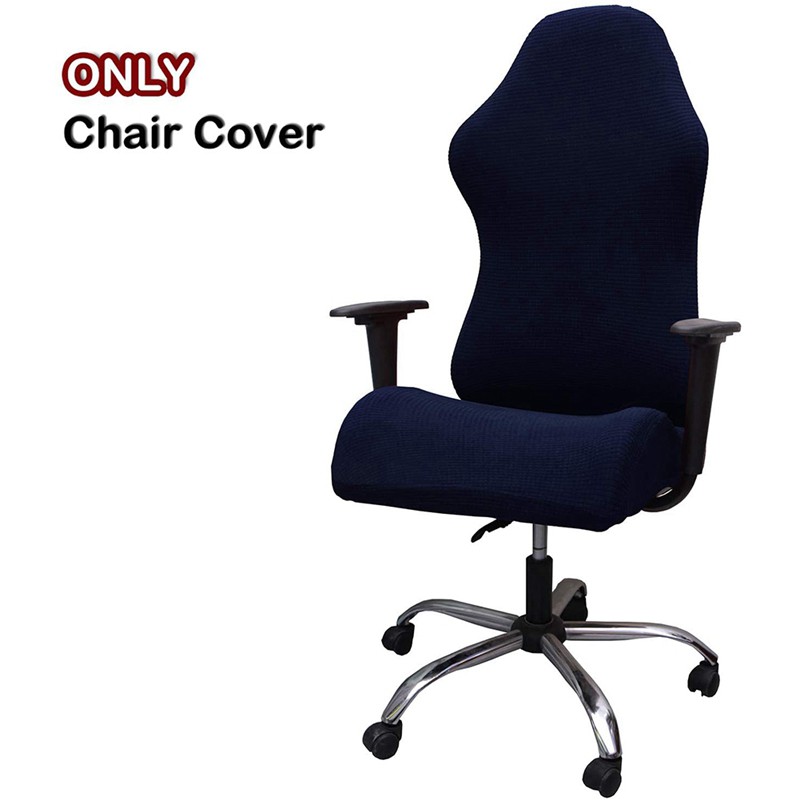 Elastic Electric Gaming Chair Covers Household Office Internet Cafe Rotating Armrest Stretch Chair Cases(Navy Blue)