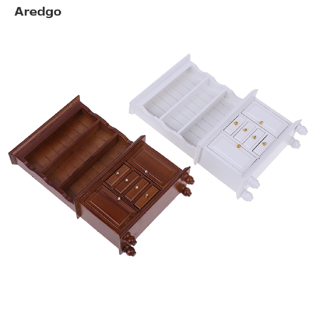 Tủ gỗ đa năng tỉ lệ 1/12 trang trí nhà búp bê
