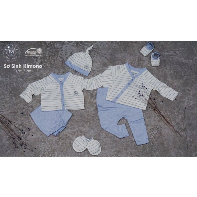 Bộ sơ sinh Kimono hãng Hrnee SIZE 0-3M / 3-6M - Chọn màu nhắn tin cho shop FLASH SALE