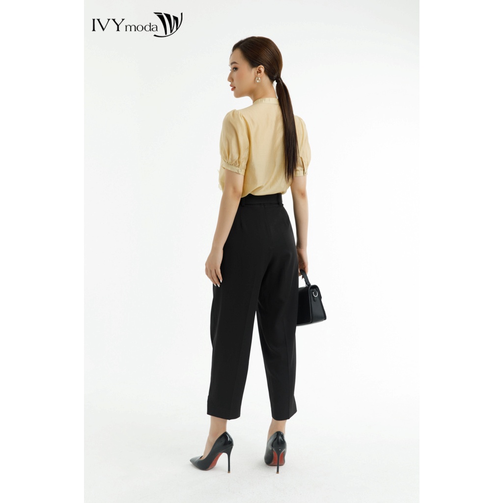 Quần baggy nữ phối đai IVY moda MS 22B9260