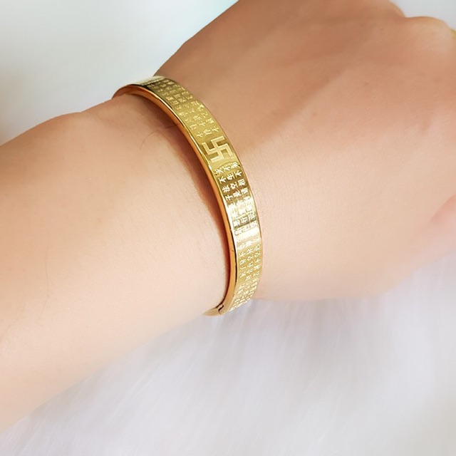 Vòng tay titan khắc bát nhã tâm kinh dạng tròn | BigBuy360 - bigbuy360.vn