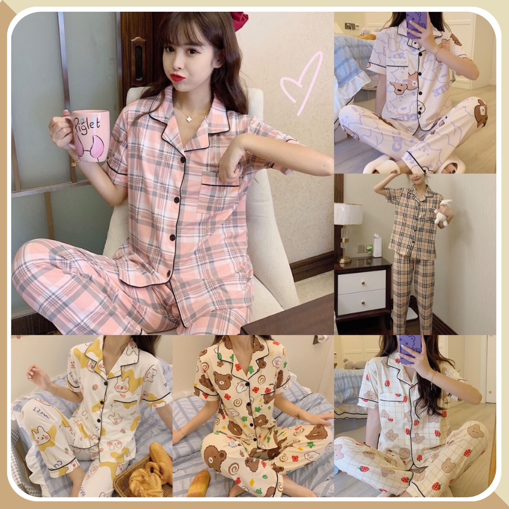 Đồ bộ pijama đồ ngủ dễ thương sang trong, bigsize thoáng mát, thấm hút mồ hôi