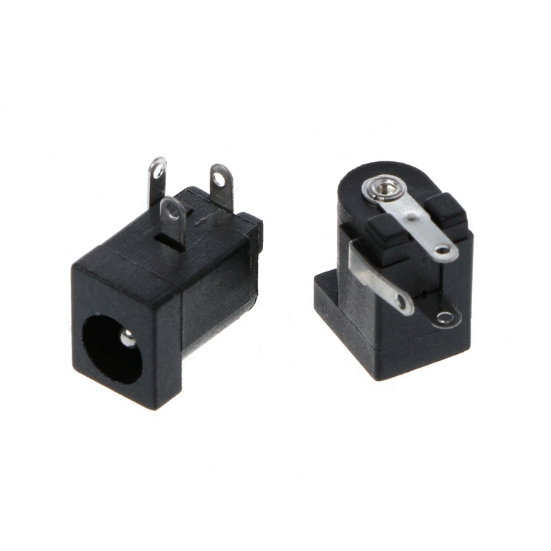 5 Pcs DC-005 Black DC Power Jack Socket Connector 5.5x2.1mm Barrel-Type PCB Mount