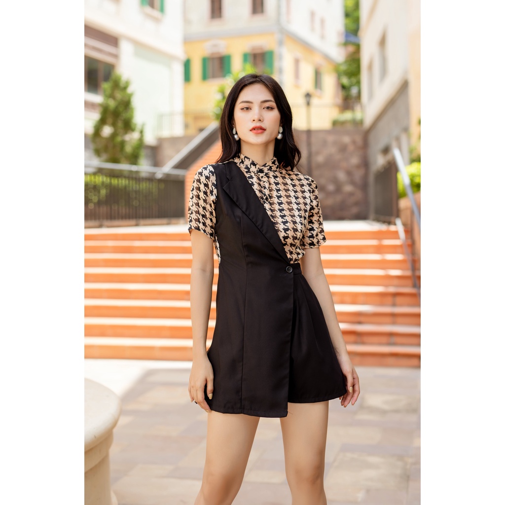 Jumpsuit ngắn thiết kế phối hoạ tiết SJ836 - Phong Cách SAIGON | BigBuy360 - bigbuy360.vn