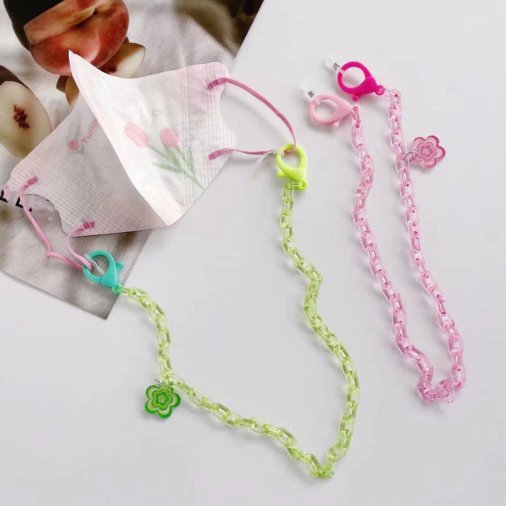 Dây Đeo Mắt Kính Bằng Acrylic Họa Tiết Hoa Hồng Phong Cách Hàn Quốc Mới