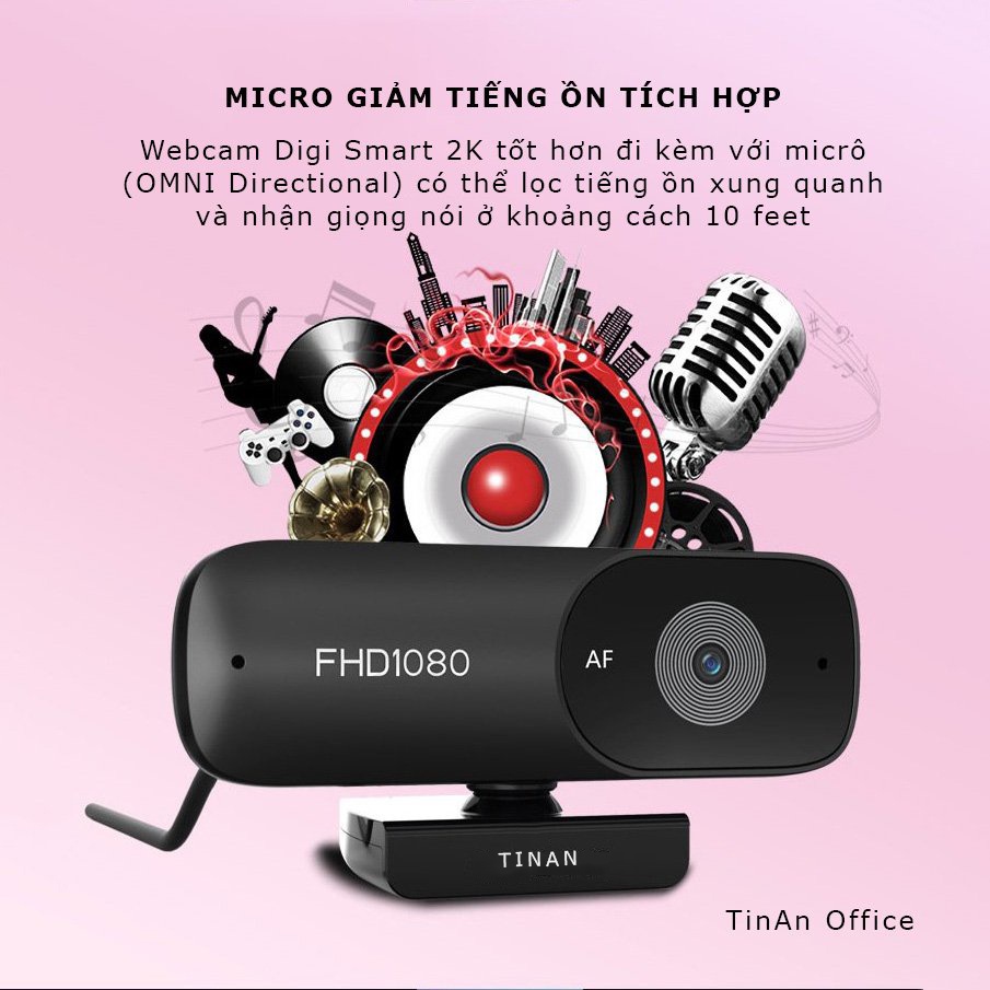 [ 1080P/2K/4K, Micro ] Webcam USB 2K Kèm Micro Phù Hợp Khi Phát Trực Tiếp, Dạy Học Trực Tuyến Hoặc Hội Nghị