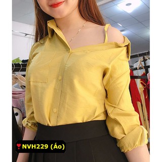 ÁO SƠ MI LỆCH VAI
