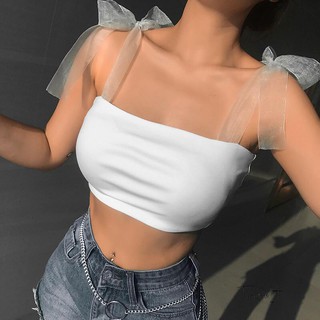 Áo croptop body cột nơ vai [Có mút đệm ngực]