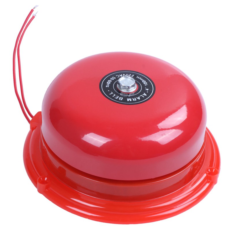 Chuông báo cháy điện hình tròn màu đỏ AC 220V đường kính 4inch 100mm