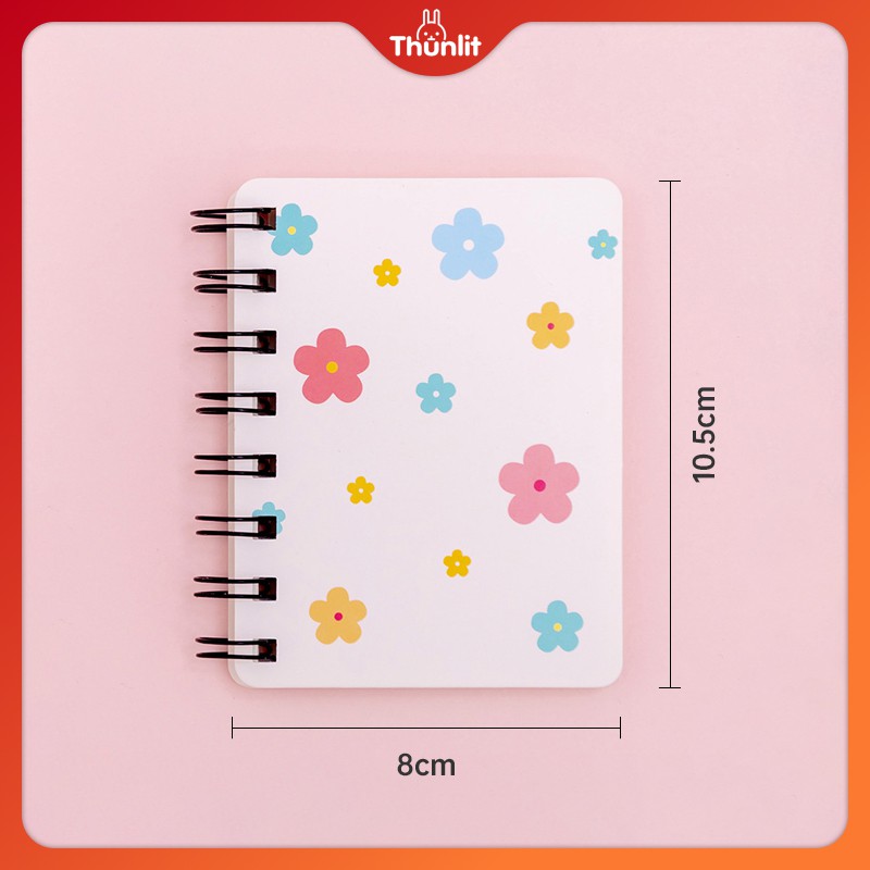 Sổ tay Thunlit mini nhỏ gọn đóng gáy xoắn ốc cỡ A7 dễ thương dành cho học sinh