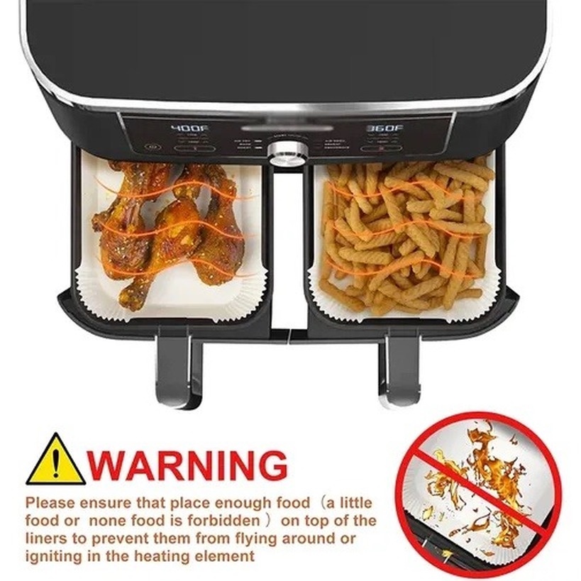 Giấy Lót Nồi Chiên Không Dầu  Hình Vuông 1 SET 50/100 Tờ Tiện Lợi Không Dầu Chống Dính Chống Nước đảm bảo vệ sinh thực phẩm