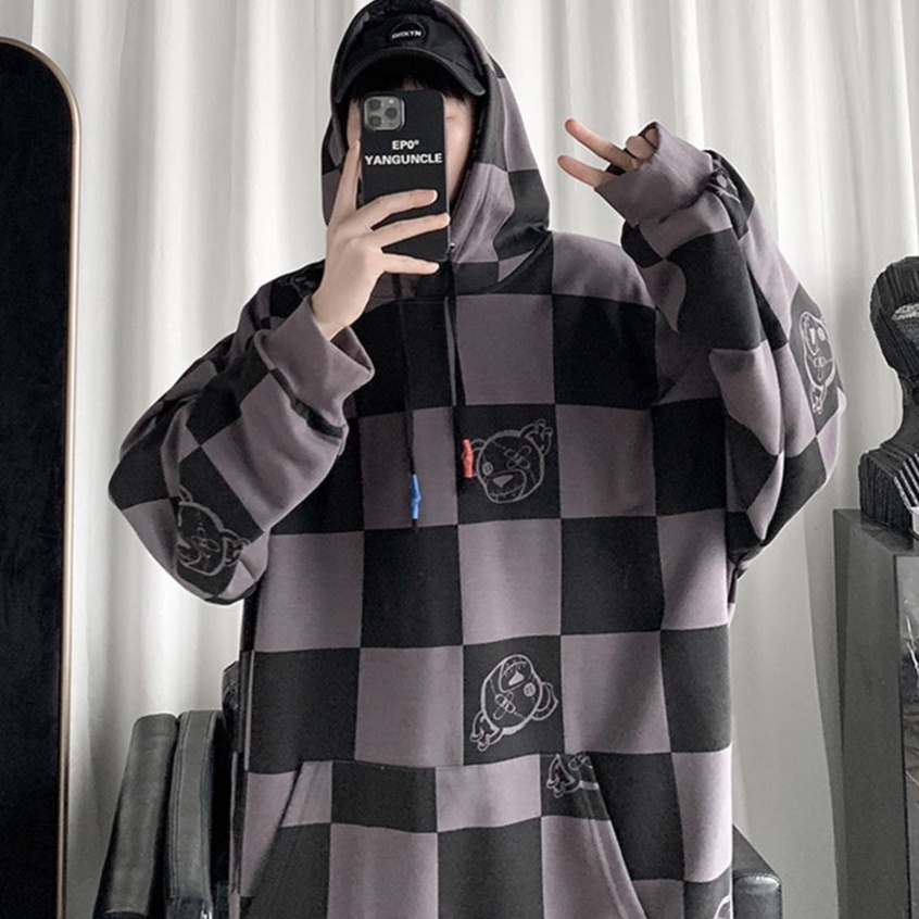 Áo hoodie in chữ thời trang Hàn Quốc cho nam