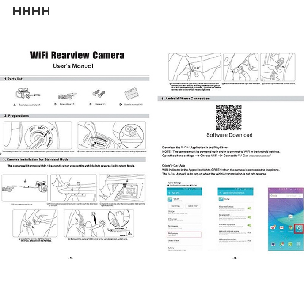 Camera phía sau xe hơi không dây WiFi 150 | BigBuy360 - bigbuy360.vn