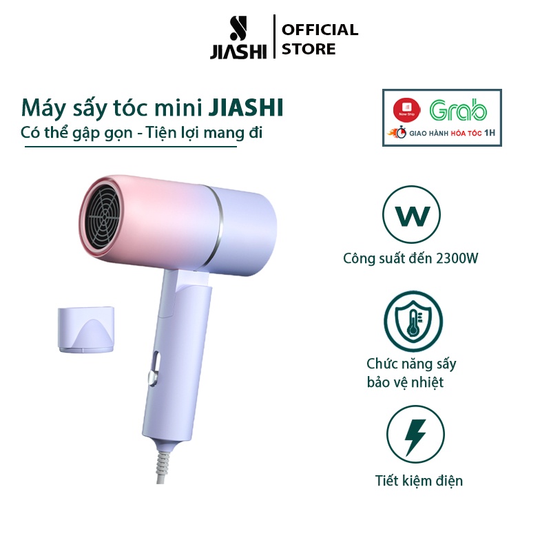 Máy sấy tóc mini  JIASHI gấp gọn tạo kiểu tóc chuyên nghiệp công suất lớn 1000w bảo hành 12 tháng - MST02