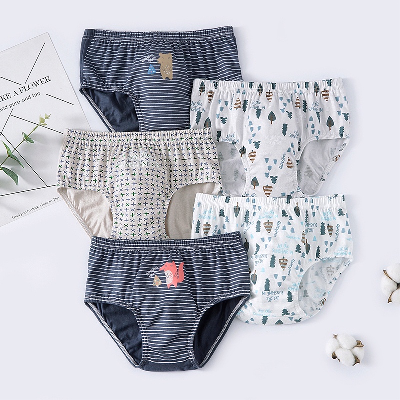 [THOMAS KIDS] 5 Cái Đồ Lót Trẻ Em Cậu Bé Bông Phim Hoạt Hình Người Nhện Người Biến Hình Rừng Thế Giới Mô Hình Cậu Bé Đồ Lót Quần Lót cho 3-12 Năm Bán Buôn Có Sẵn