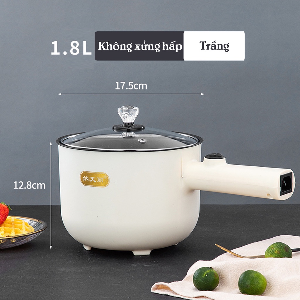 Bếp Lẩu Điện Mini Dung Tích 1.8 Lít Công Suất 600W Nồi Lẩu Mini Tiện Lợi Có Tay Cầm NL11