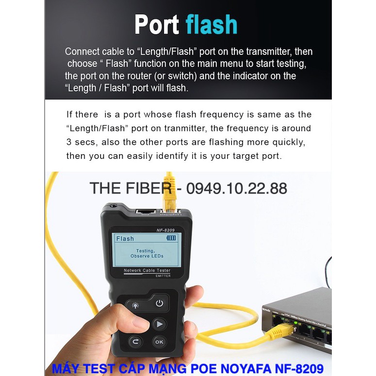 Máy test và dò cáp mạng POE NOYAFA NF-8209