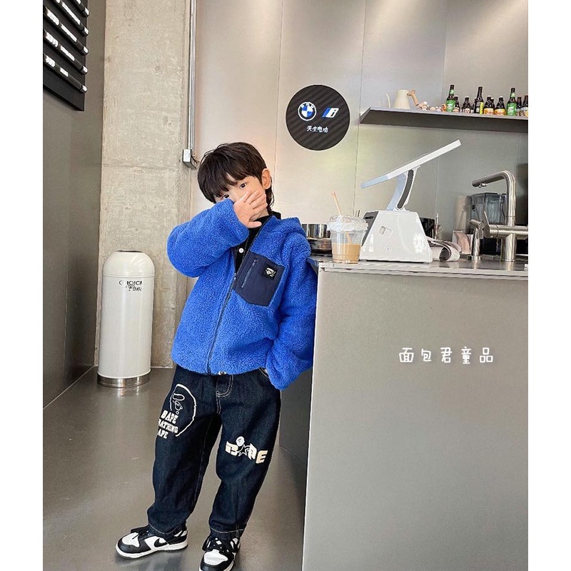 A465 - Áo khoác lông cừu uni bé trai & bé gái