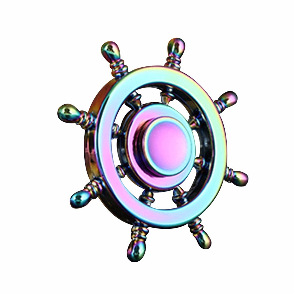( mới ) Con quay đồ chơi Fidget Spinner EDC hình bánh lái tàu thủy cầu vồng