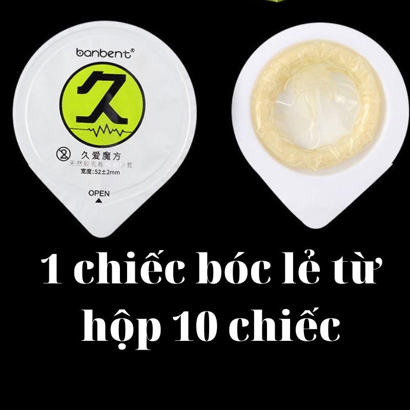 Bao cao su BANBENT 001 XANH, bcs 0.01 siêu mỏng gân gai chống xuất tinh sớm kéo dài thời gian