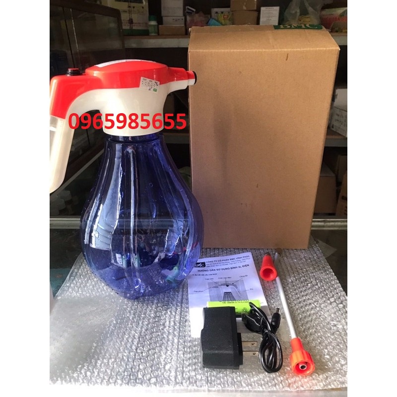 Bình bơm xịt điện 3 lít chính hãng BMC - Bình phun thuốc tưới cây điện, bình bơm xịt khử trùng