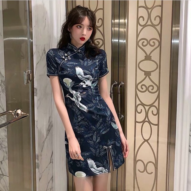 Đầm Sườn Xám Cách Tân Nhiều Họa Tiết độc đáo, HÀNG NHẬP KHẨU!