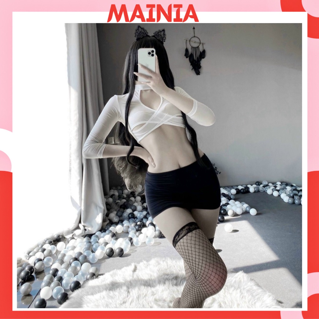 Set Đồ Ngủ Cosplay Cô Thư Ký Gợi Cảm Quyến Rũ Mainia Shop
