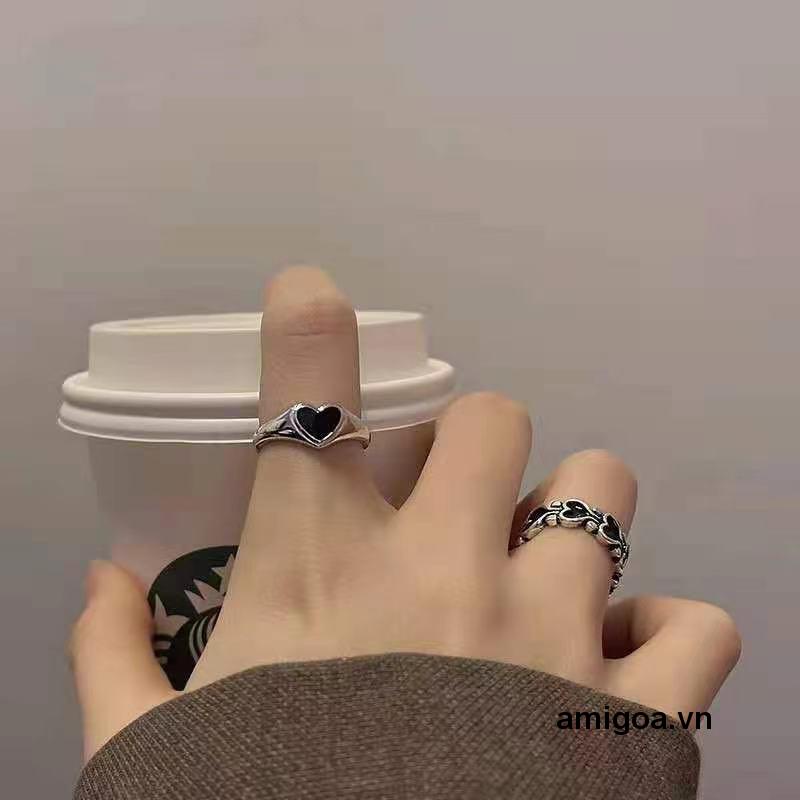 ✨✨màu bạc đơn giản mỏng khoét rỗng hình trái tim phụ kiện