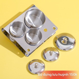 Khay đựng lh 3 hũ inox