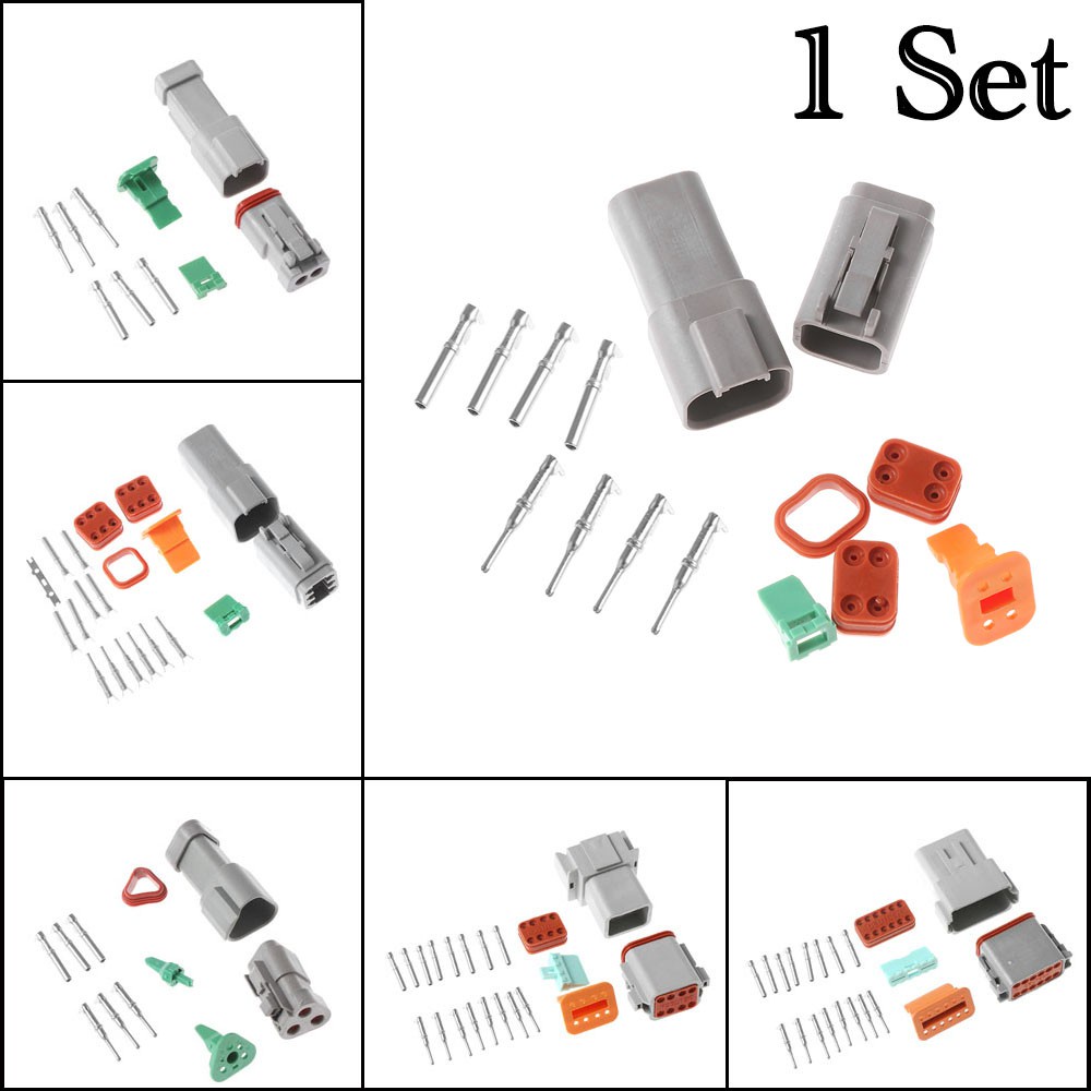 Set đầu nối dây điện chống thấm nước Dt06 / 04 2 / 3 / 4 / 6 / 8 / 12 chấu cho xe hơi / xe tải / xe máy