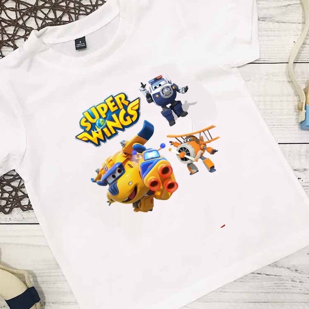 Áo thun in hình đội bay siêu đẳng Super Wings bé trai giá rẻ