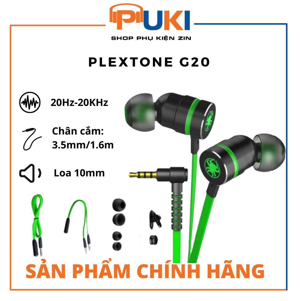 Tai Nghe Gmaing Plextone G20 - Tai nghe gaming nhét tai jack 3.5 | Hàng Chính Hãng |