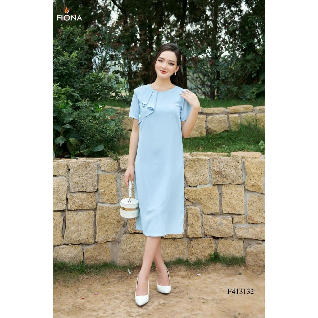 Đầm thiết kế cao cấp FIONA váy công sở nữ dáng suông trẻ trung tay ngắn cổ bèo F413132