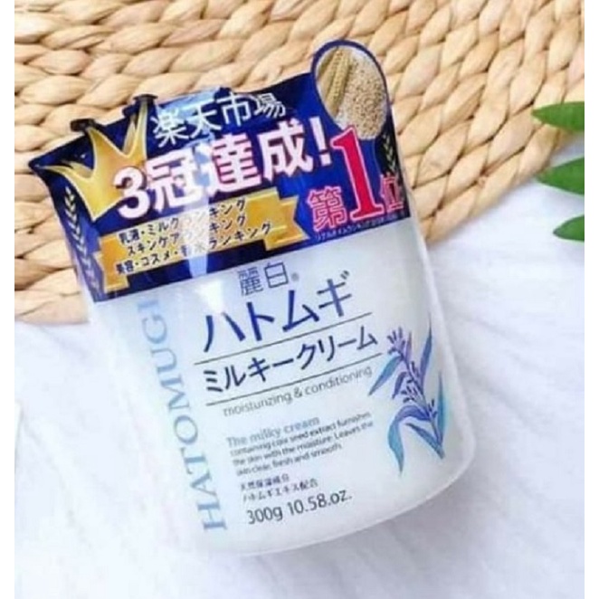 Kem Dưỡng Ẩm, Làm Sáng Da Mặt Chiết Xuất Hạt Ý Dĩ Hatomugi Moisturizing & Conditioning The Milky Cream 300g