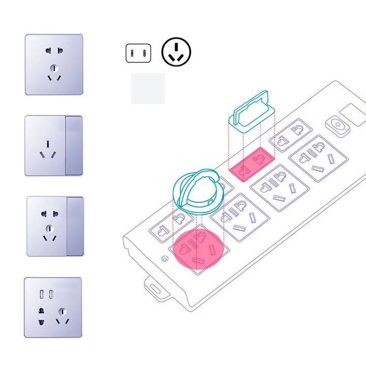 Bịt ổ điện 2 hoặc 3 chân nhựa cao cấp✨FREESHIP ĐƠN 0 ĐỒNG✨Chống giật nhỏ gọn bảo vệ an toàn cho bé.