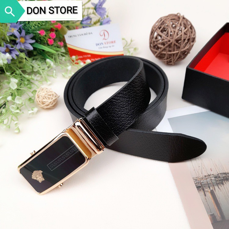 [Da Thật 100%] Thắt Lưng Nam Leather 100% FULL Hộp Cao Cấp. Đầu Khóa Hợp Kim Mạ Crom Bền Bỉ ( BH 12 THÁNG)
