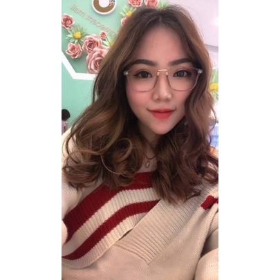 Freeship Kính mát nữ thời trang giả cận gọng dẻo  chống ánh sánh xanh kiểu dáng Hàn Quốc siêu xinh cực bền-210 HỒNG