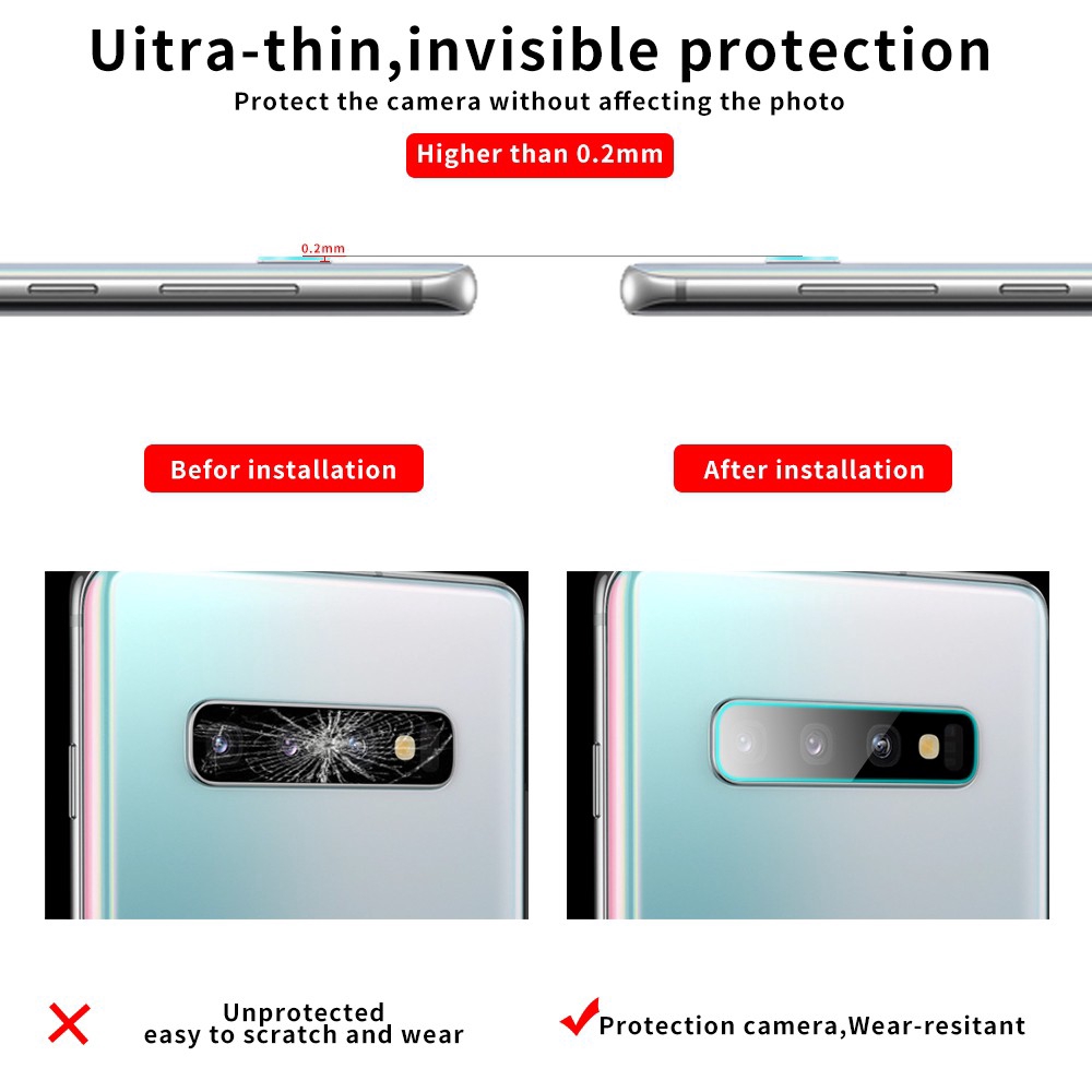 Kính cường lực cao cấp bảo vệ mặt kính camera sau cho Samsung Galaxy S9 S10 Plus Note 8 10 Pro A7 2018 A70 A80