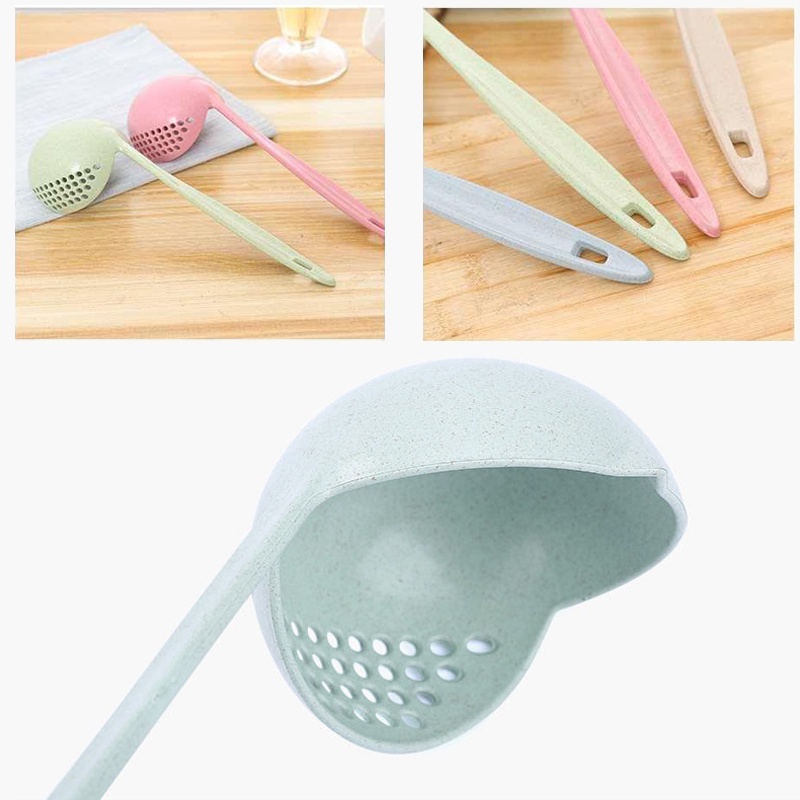 Muôi, Vá, Muỗng Múc Canh Lúa Mạch 2in1 Có Lỗ Thoát Nước Tiện Dụng Để Ăn Lẩu