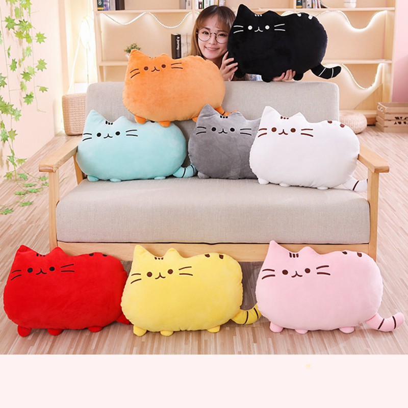 Gối Bông Mèo PUSHEEN Lông Nhung Siêu Mềm Mịn, Gấu Bông Mèo Dễ Thương