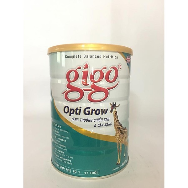 Sữa bột giúp tăng trưởng chiều cao cho trẻ từ 1-17 tuổi Gigo Opti Grow 900 Gr