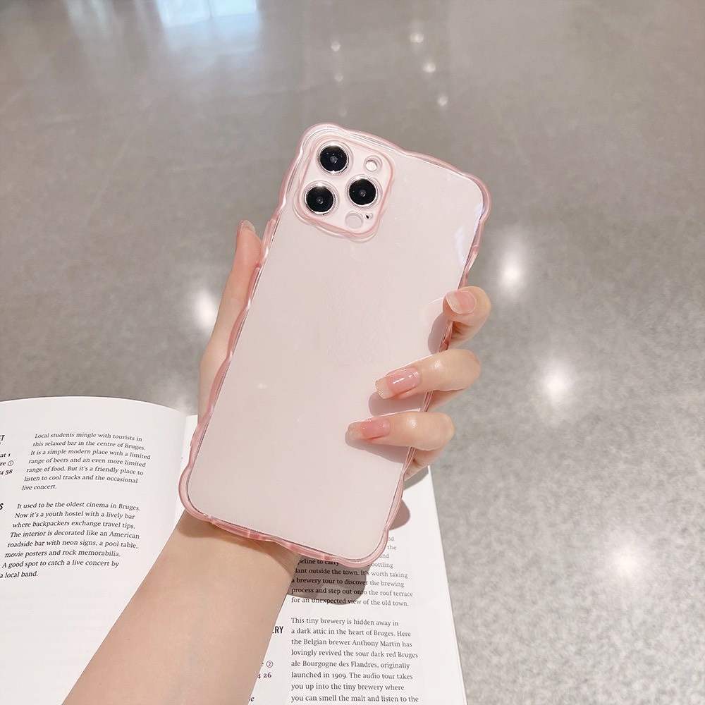Ốp lưng iphone trong lượn sóng VIỀN CONG silicon TPU mềm 7/7plus/8/8plus/xs/11/12/13/pro/max/plus