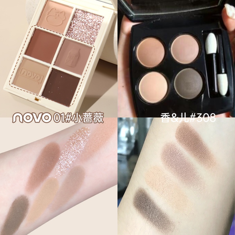 Bảng Phấn Mắt NOVO 6 Màu Lấp Lánh Chống Thấm Nước NO.5581