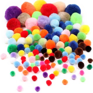 Pompom 100 quả nhiều kích thước - kẹp gắp